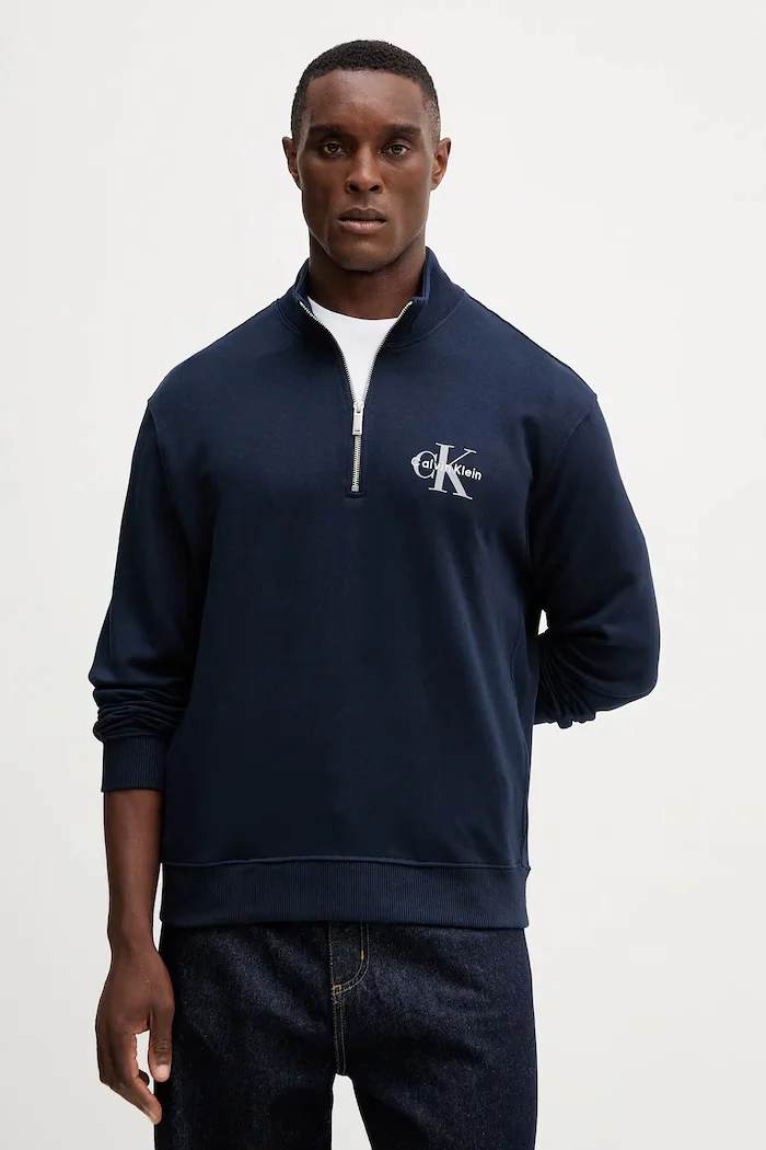 CALVIN KLEIN JEANS суичър мъжки от памук тъмносин LV04RD244G