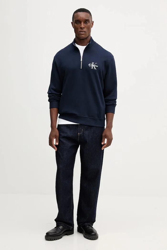 CALVIN KLEIN JEANS суичър мъжки от памук тъмносин LV04RD244G