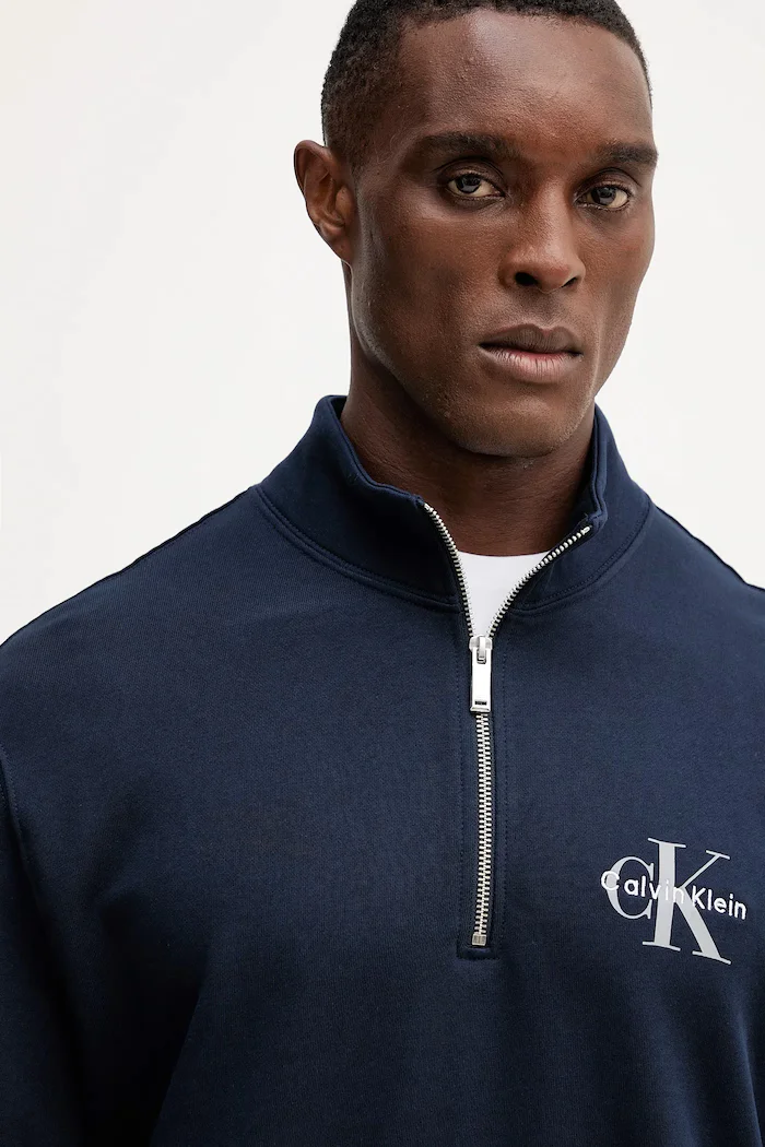 CALVIN KLEIN JEANS суичър мъжки от памук тъмносин LV04RD244G