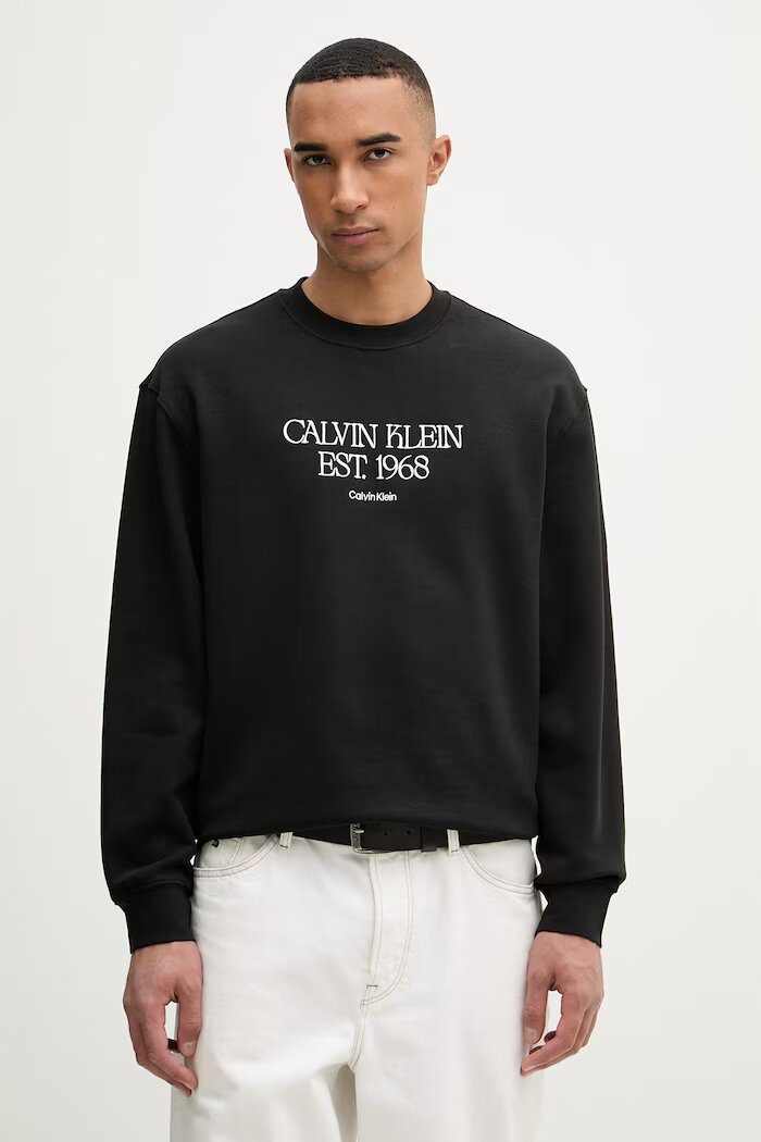 CALVIN KLEIN JEANS суичър мъжки памучен черен LV04RF233G