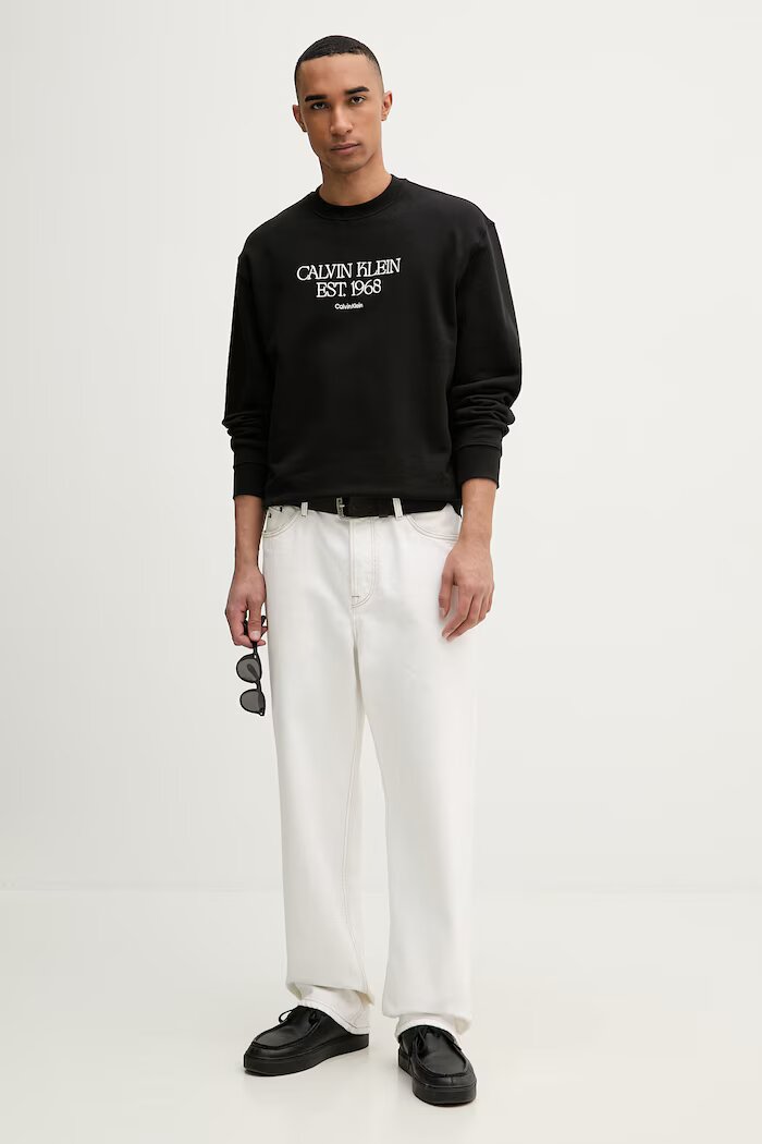 CALVIN KLEIN JEANS суичър мъжки памучен черен LV04RF233G