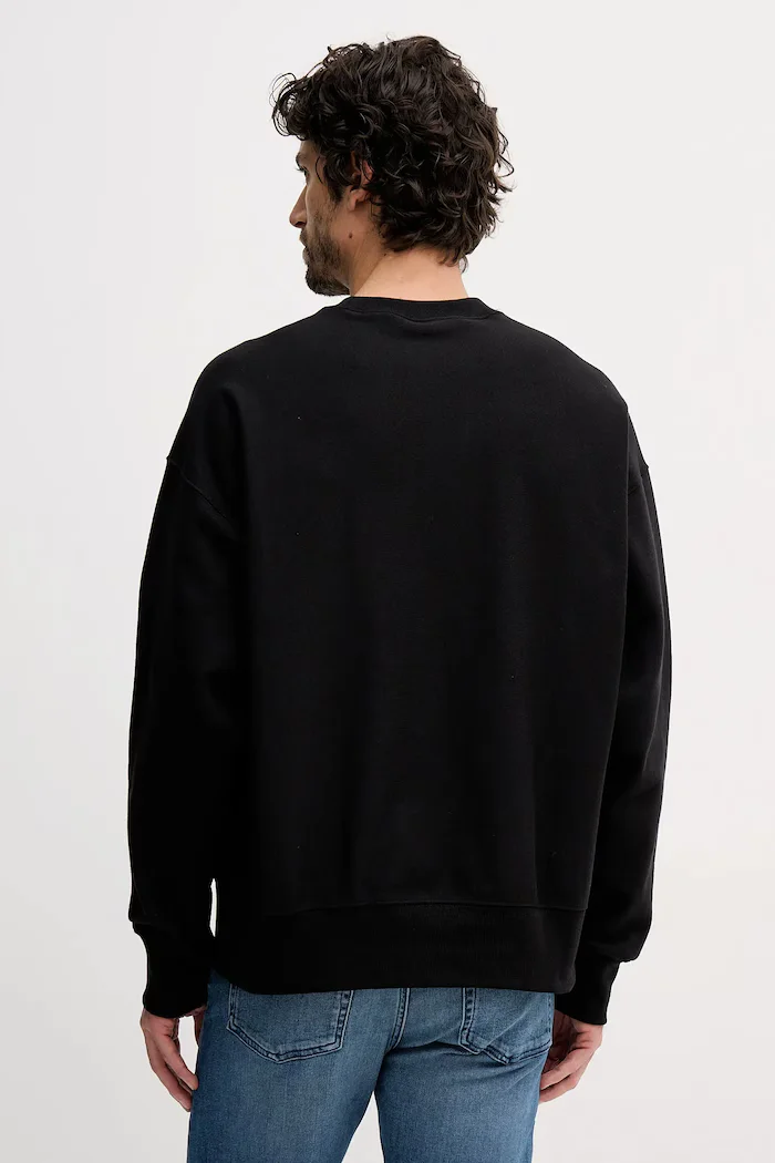 CALVIN KLEIN JEANS Суичър мъжки в черно с апликация LV04RE200G