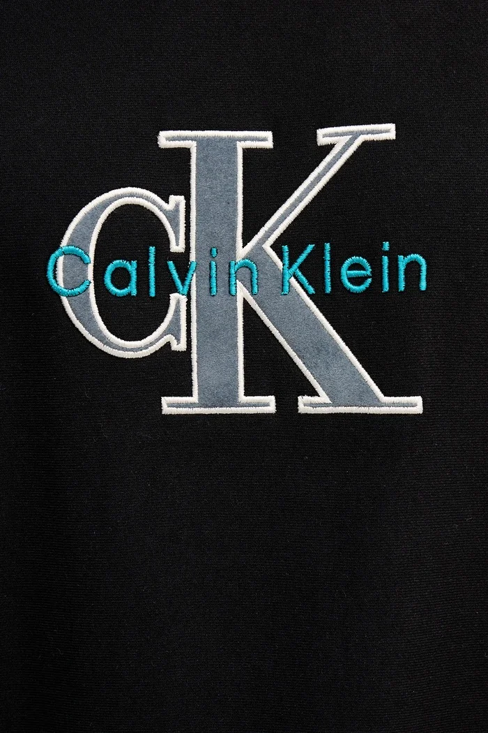 CALVIN KLEIN JEANS Суичър мъжки в черно с апликация LV04RE200G