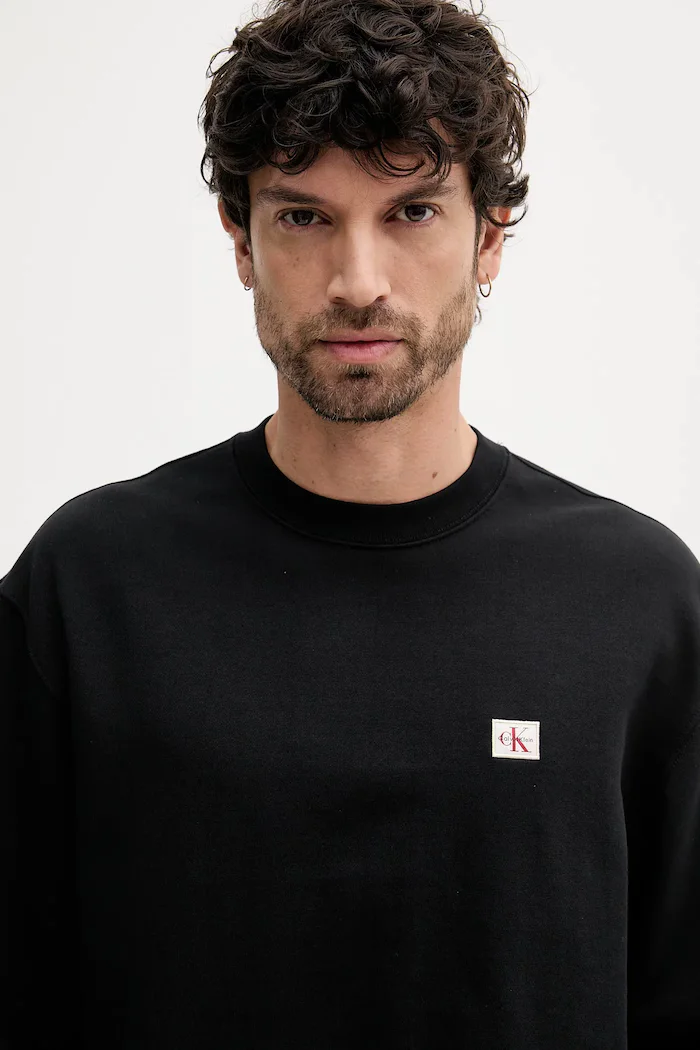 CALVIN KLEIN JEANS Суичър мъжки в черно с изчистен дизайн LV04RC273G