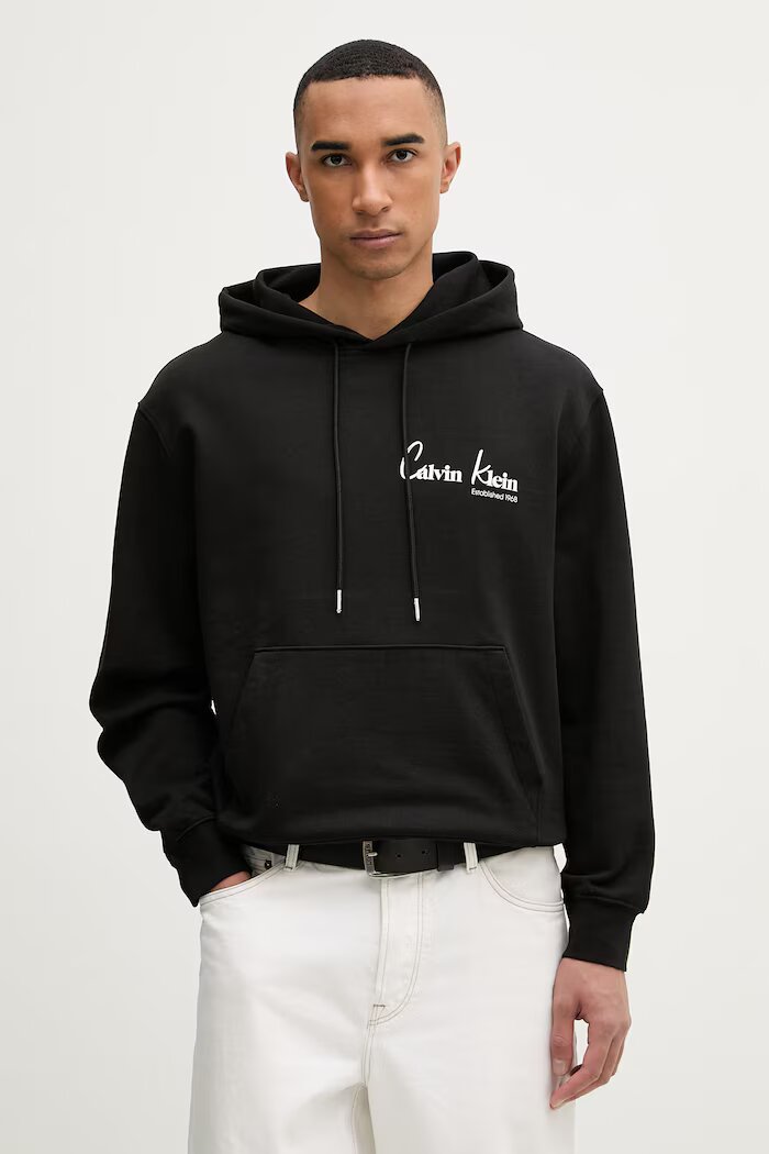CALVIN KLEIN JEANS Суичър с качулка мъжки памучен черен LV04RF234G