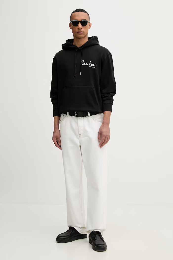 CALVIN KLEIN JEANS Суичър с качулка мъжки памучен черен LV04RF234G
