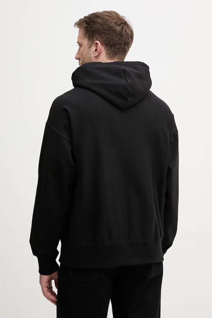 CALVIN KLEIN JEANS суичър с качулка мъжки с памук черен LV04RF247G