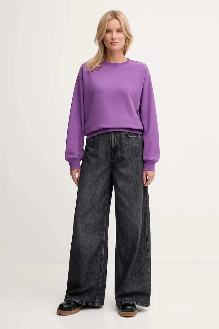 CALVIN KLEIN JEANS Суичър в черно с изчистен дизайн LV047B236G