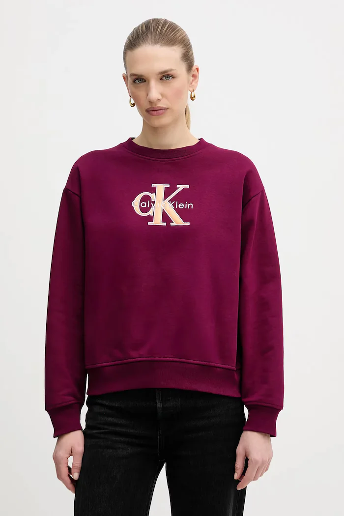CALVIN KLEIN JEANS Суичър в лилаво с апликация LV047E825G