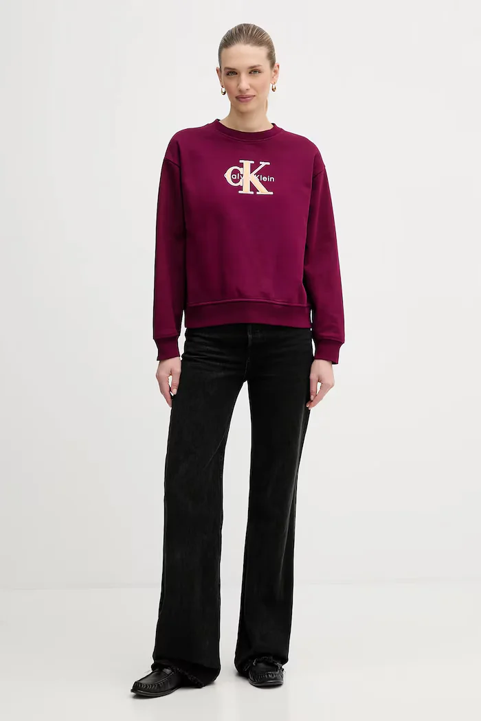 CALVIN KLEIN JEANS Суичър в лилаво с апликация LV047E825G