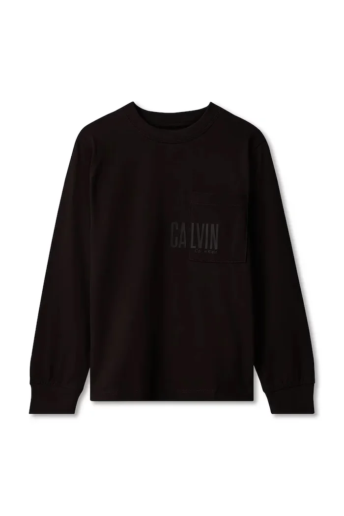 CALVIN KLEIN JEANS суичър за деца от памук черен LVCKFJA27B