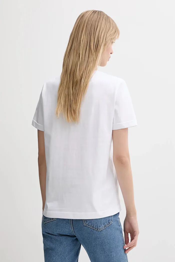CALVIN KLEIN JEANS тениска basic дамска от памук бяла LV047B224G