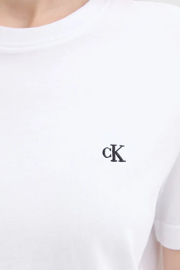 CALVIN KLEIN JEANS тениска basic дамска от памук бяла LV047B224G