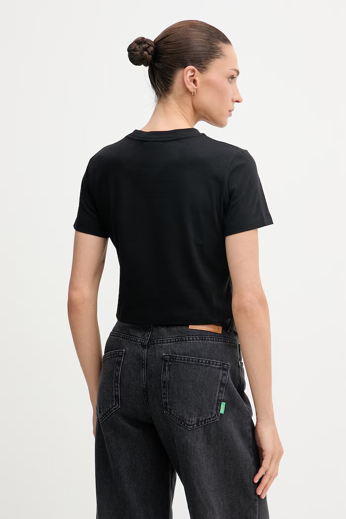 CALVIN KLEIN JEANS тениска basic от памук с еластан черна LV047AB213
