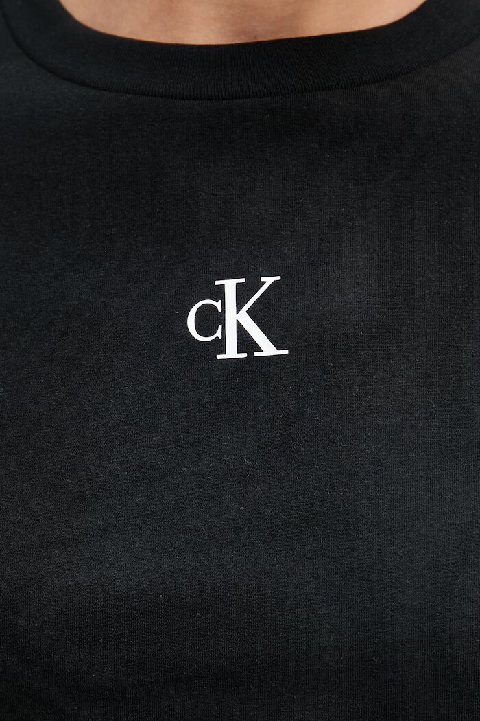 CALVIN KLEIN JEANS тениска basic от памук с еластан черна LV047AB213