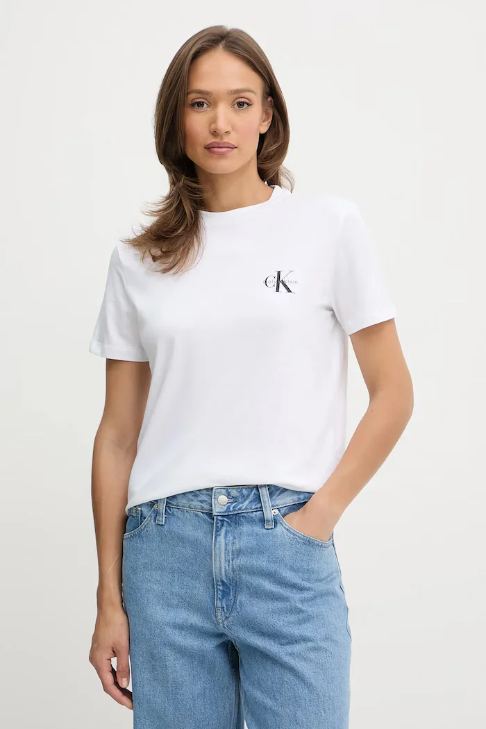 CALVIN KLEIN JEANS тениска дамска от памук 2 броя черна LV047C905G