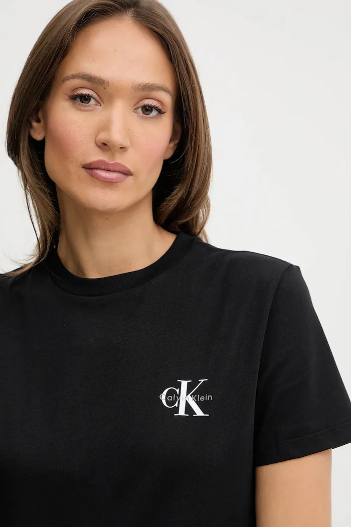 CALVIN KLEIN JEANS тениска дамска от памук 2 броя черна LV047C905G