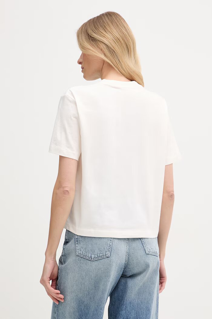 CALVIN KLEIN JEANS тениска дамска от памук бежова