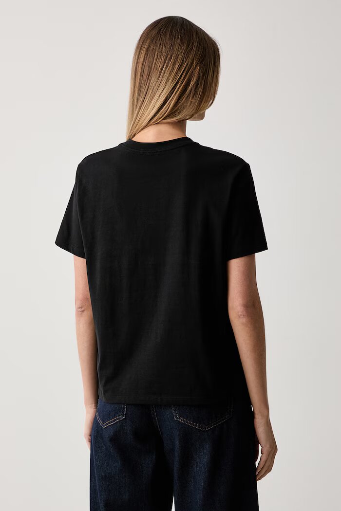 CALVIN KLEIN JEANS тениска дамска от памук черна LV047H800G
