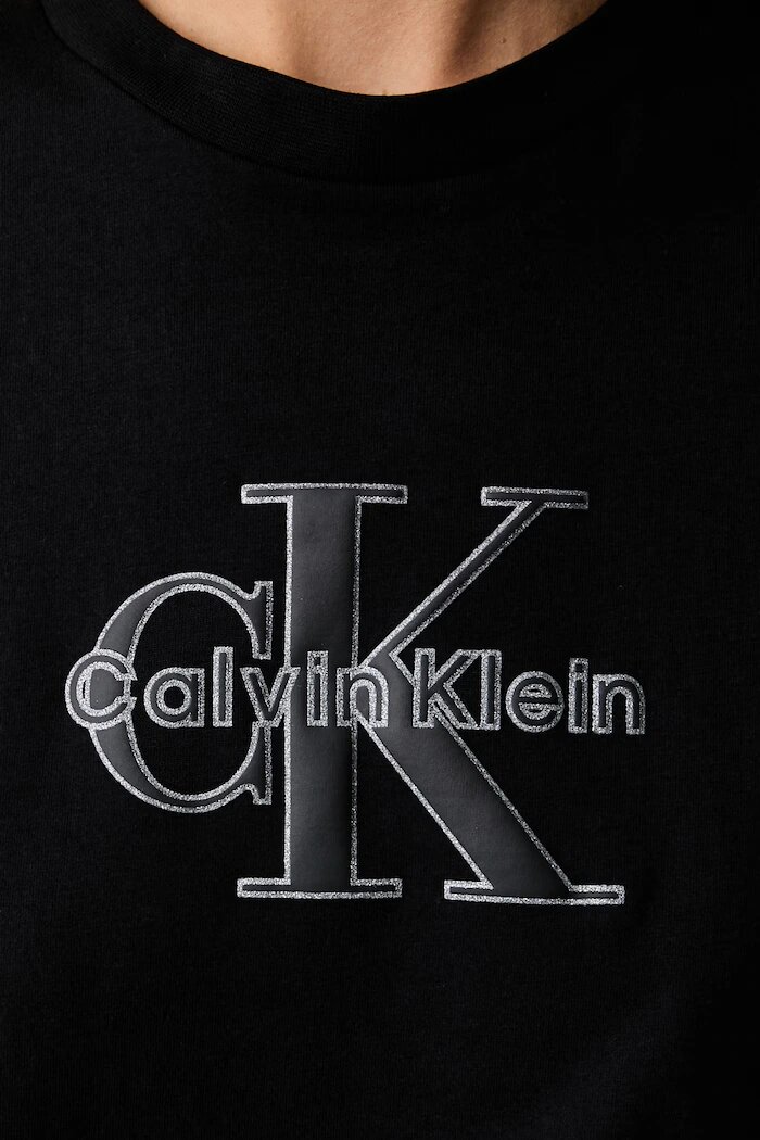 CALVIN KLEIN JEANS тениска дамска от памук черна LV047H800G