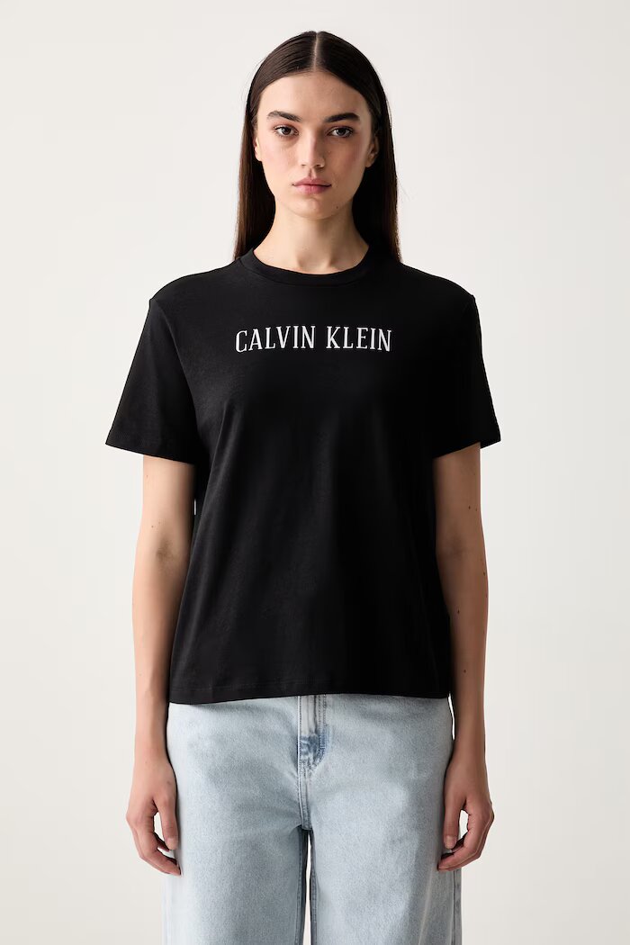 CALVIN KLEIN JEANS тениска дамска от памук черна LV047H803G