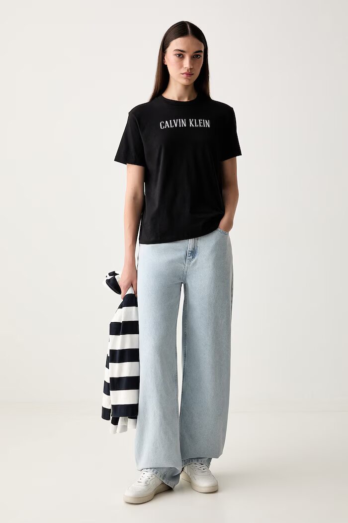 CALVIN KLEIN JEANS тениска дамска от памук черна LV047H803G