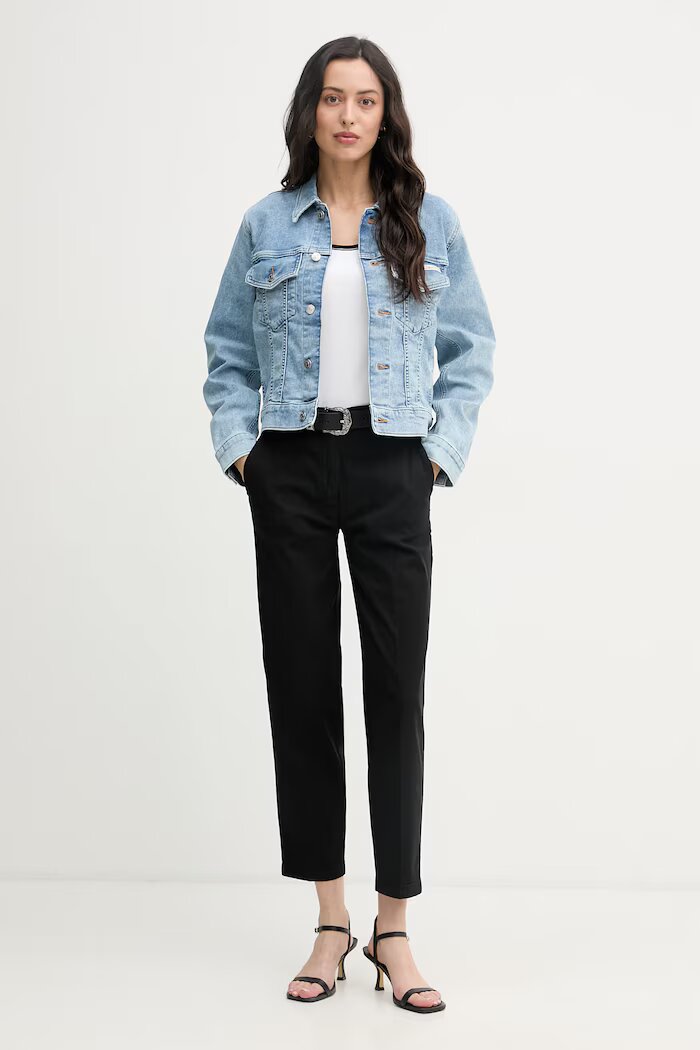 CALVIN KLEIN JEANS тениска дамска от памук с еластан бежова LV047F247G