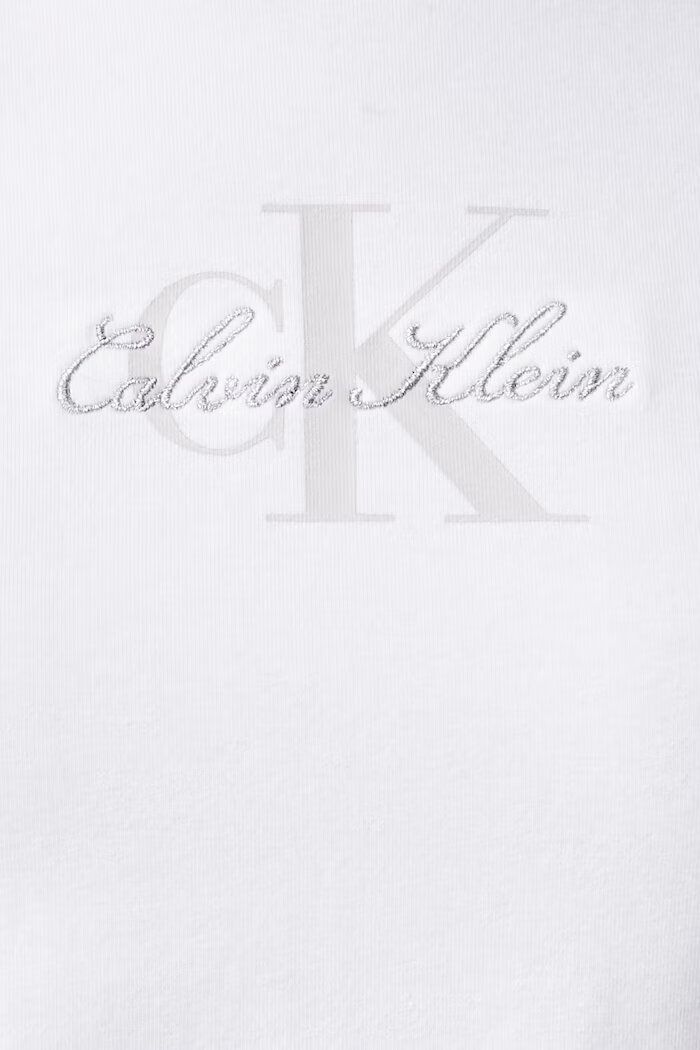 CALVIN KLEIN JEANS тениска дамска от памук с еластан бяла LV047H843G
