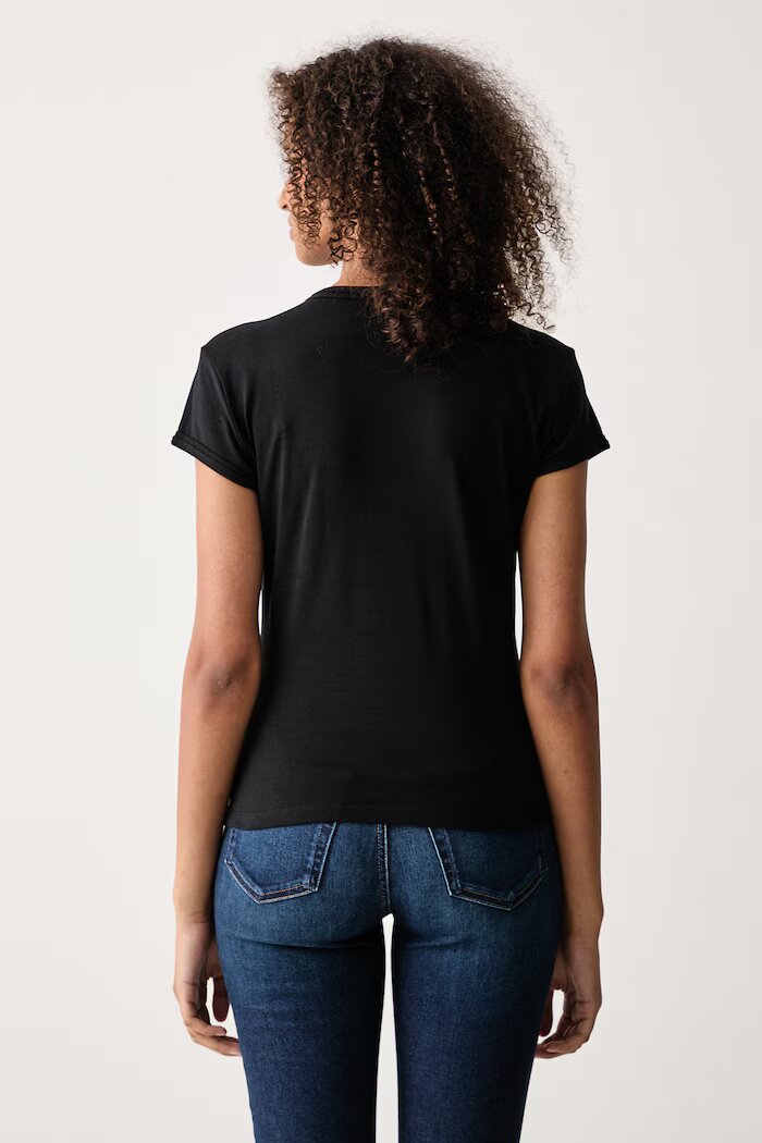 CALVIN KLEIN JEANS тениска дамска с памук черна LV047H835G