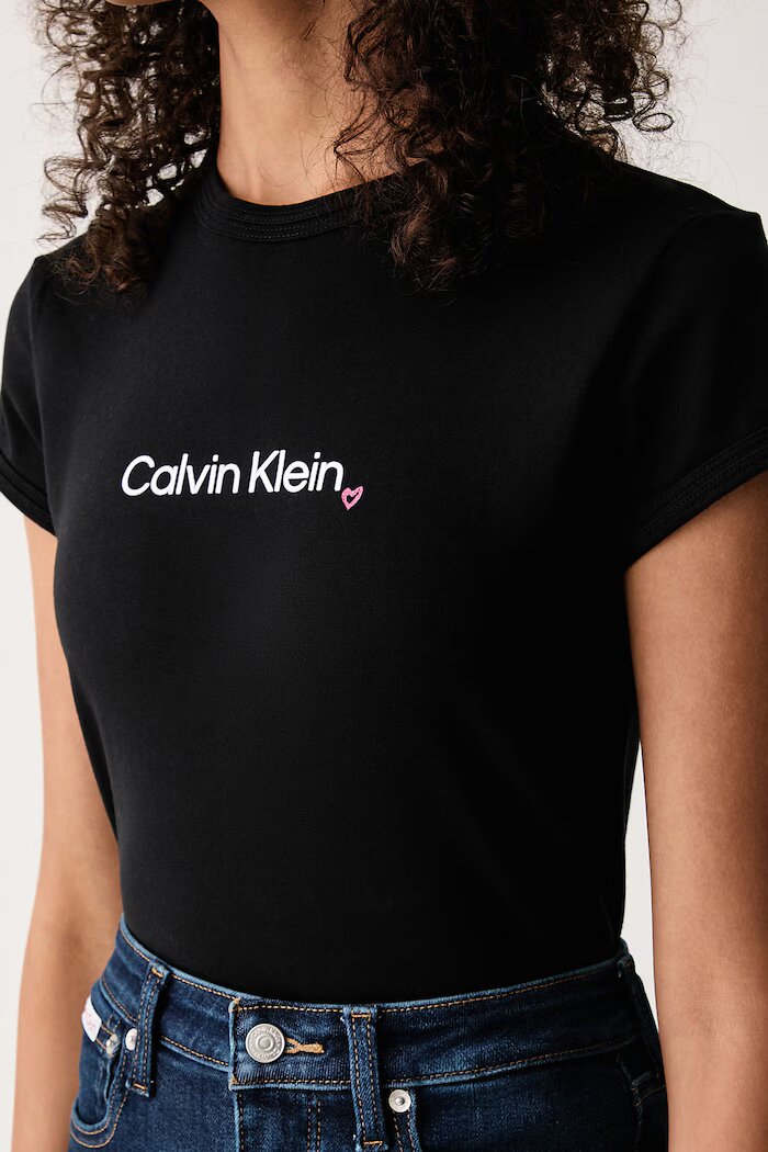 CALVIN KLEIN JEANS тениска дамска с памук черна LV047H835G