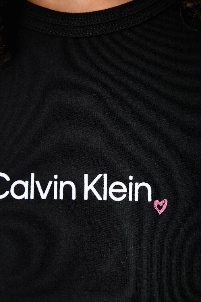 CALVIN KLEIN JEANS тениска дамска с памук черна LV047H835G
