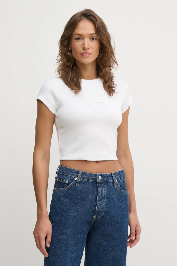 CALVIN KLEIN JEANS тениска дамски бяла LV047AB802