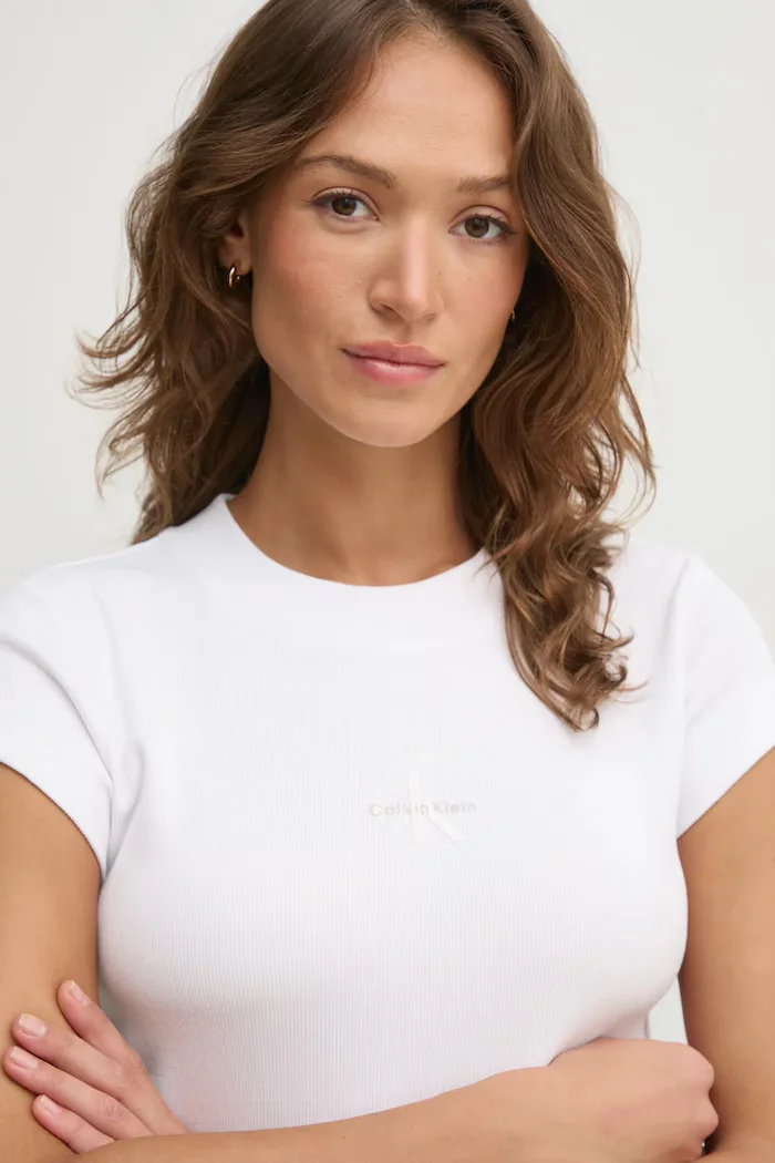 CALVIN KLEIN JEANS тениска дамски бяла LV047AB802