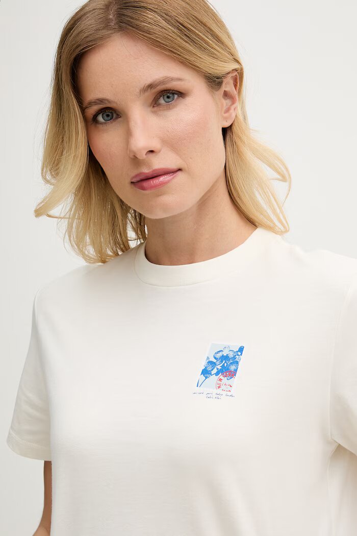 CALVIN KLEIN JEANS тениска дамски от памук бежова LV047G802G
