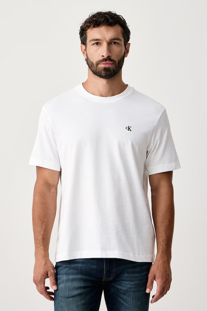 CALVIN KLEIN JEANS тениска мъжка от памук бяла LV04RC275G