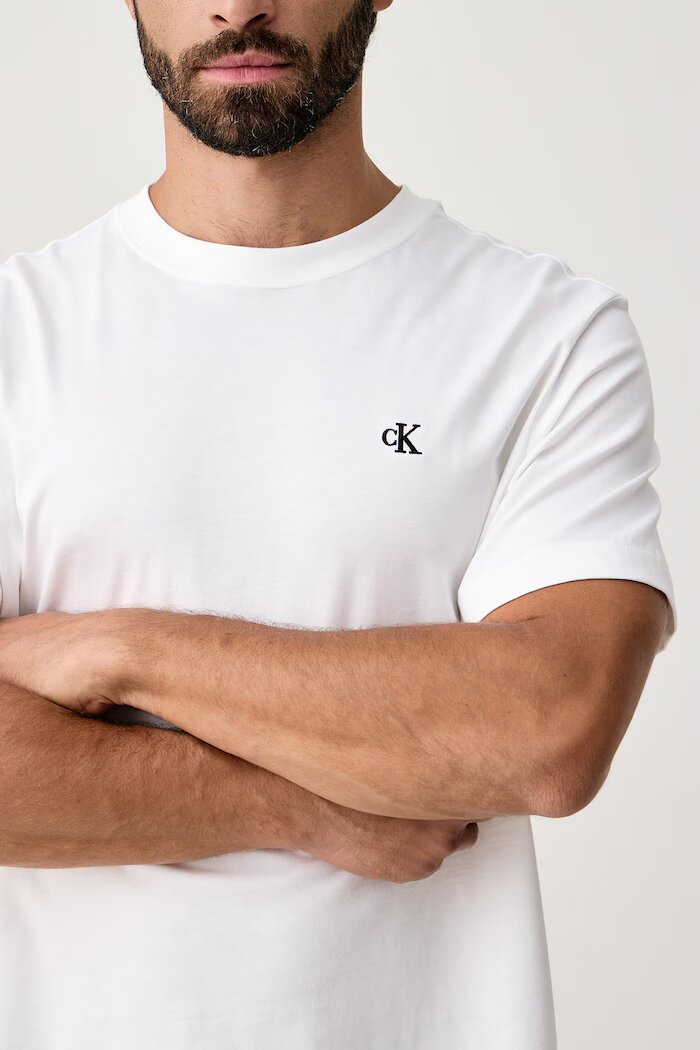 CALVIN KLEIN JEANS тениска мъжка от памук бяла LV04RC275G