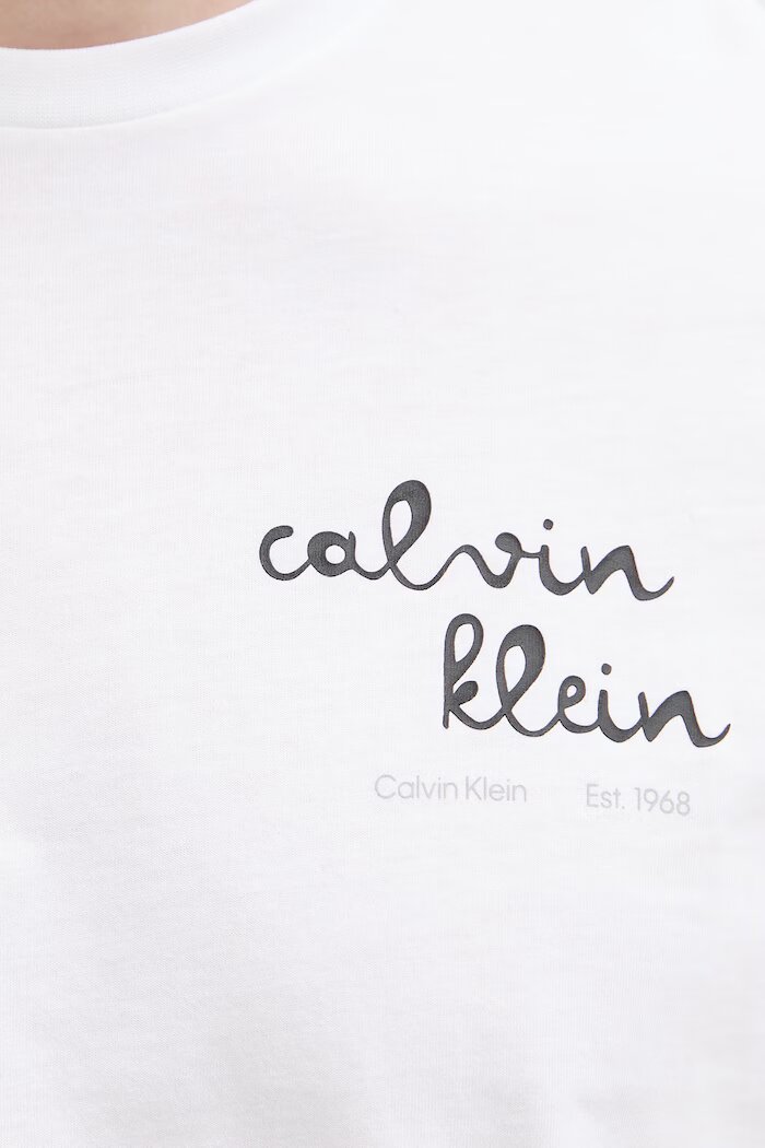 CALVIN KLEIN JEANS тениска мъжка от памук бяла LV04RG837G