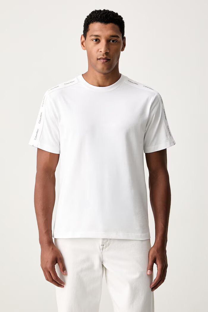 CALVIN KLEIN JEANS тениска мъжка от памук бяла LV04RH201G