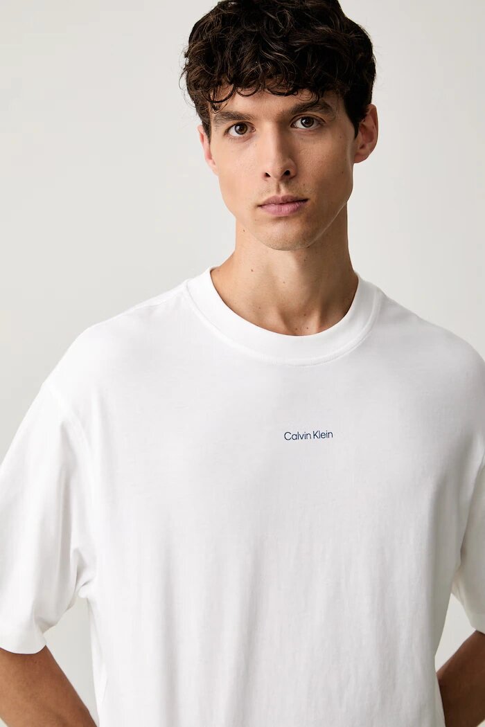 CALVIN KLEIN JEANS тениска мъжка от памук бяла LV04RH803G