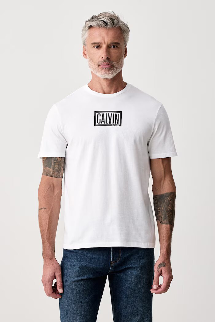 CALVIN KLEIN JEANS тениска мъжка от памук бяла LV04RH818G