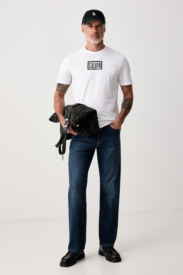 CALVIN KLEIN JEANS тениска мъжка от памук бяла LV04RH818G