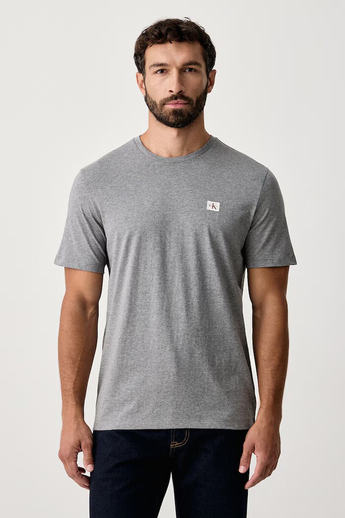 CALVIN KLEIN JEANS тениска мъжка от памук сива LV04RC272G