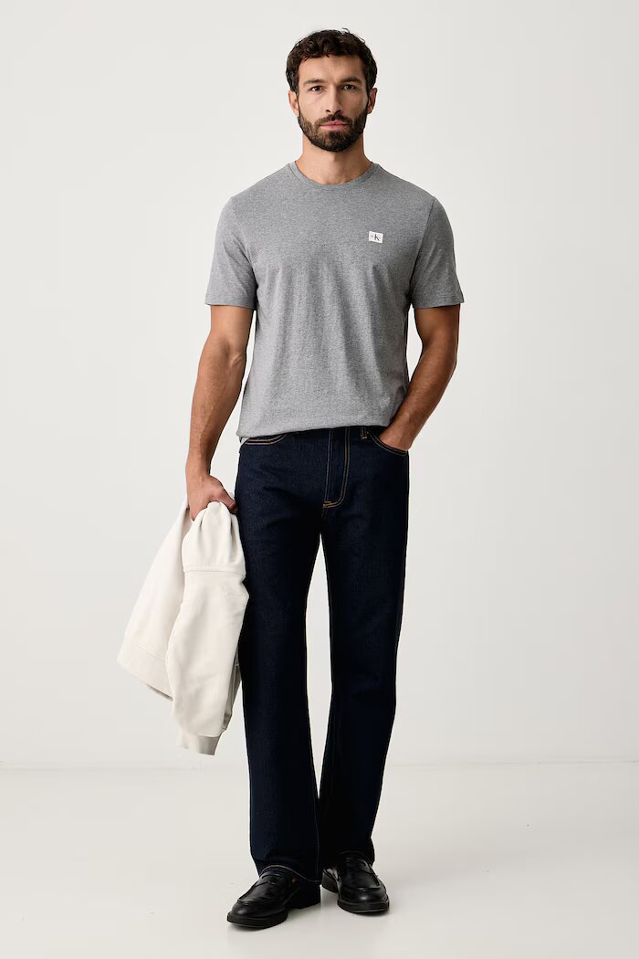CALVIN KLEIN JEANS тениска мъжка от памук сива LV04RC272G