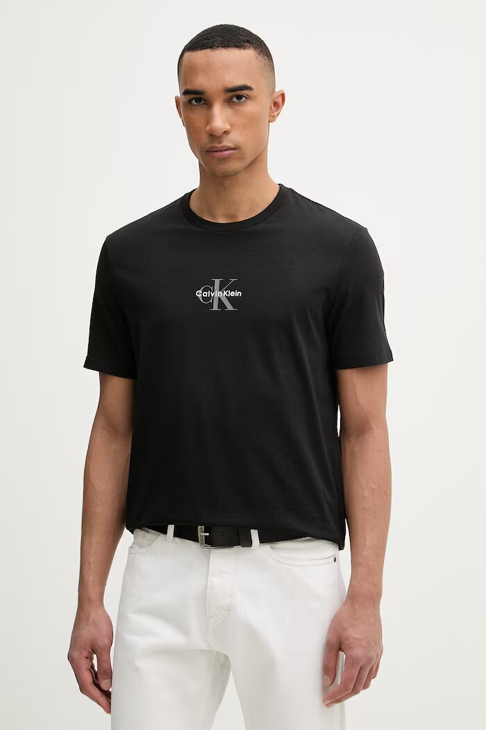CALVIN KLEIN JEANS Тениска мъжка памучна черна LV04RB866G