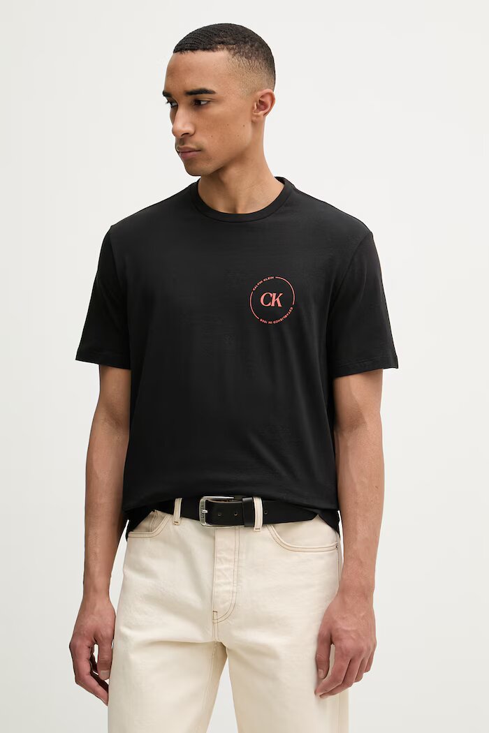 CALVIN KLEIN JEANS тениска мъжка памучна черна LV04RF801G