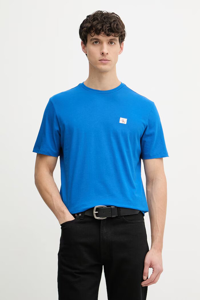 CALVIN KLEIN JEANS тениска мъжка памучна синя LV04RC272G