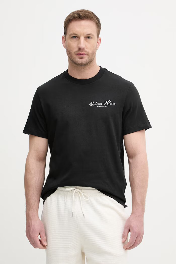 CALVIN KLEIN JEANS тениска мъжки от памук черна LV04RF822G