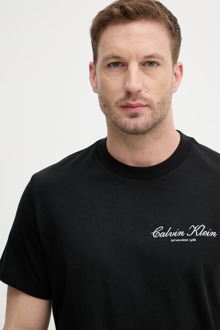 CALVIN KLEIN JEANS тениска мъжки от памук черна LV04RF822G