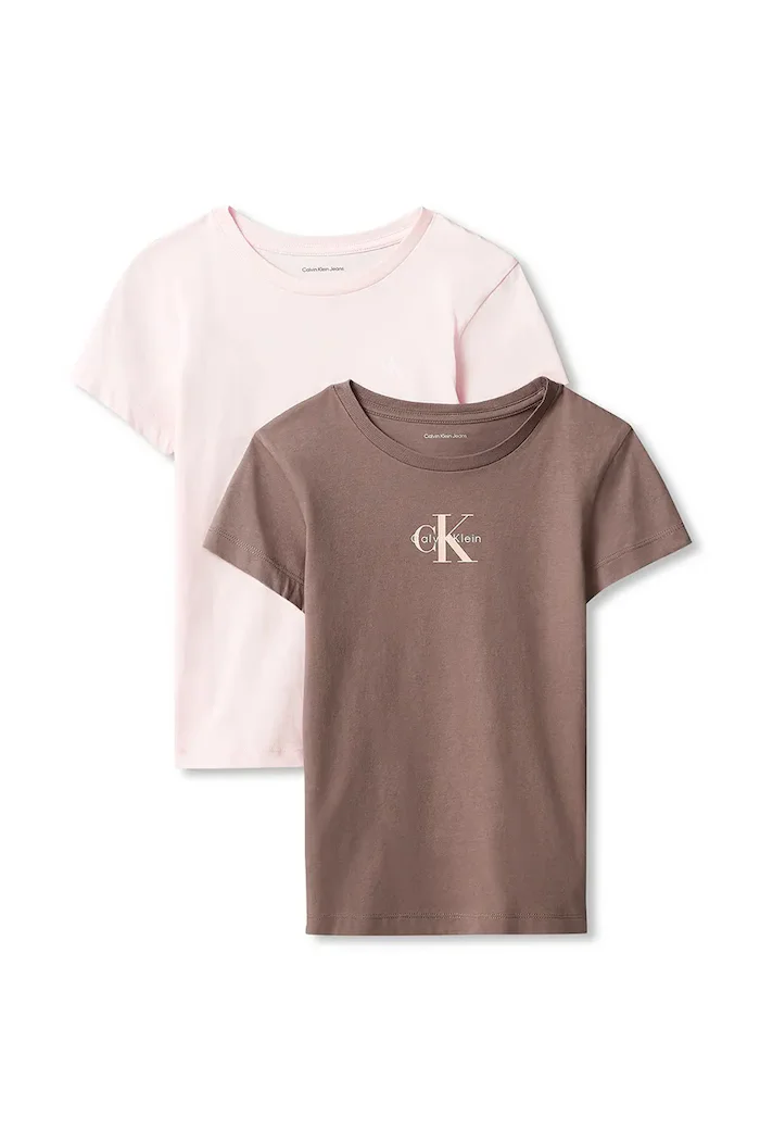 CALVIN KLEIN JEANS тениска за деца от памук 2 броя розова LVCKFJA36G