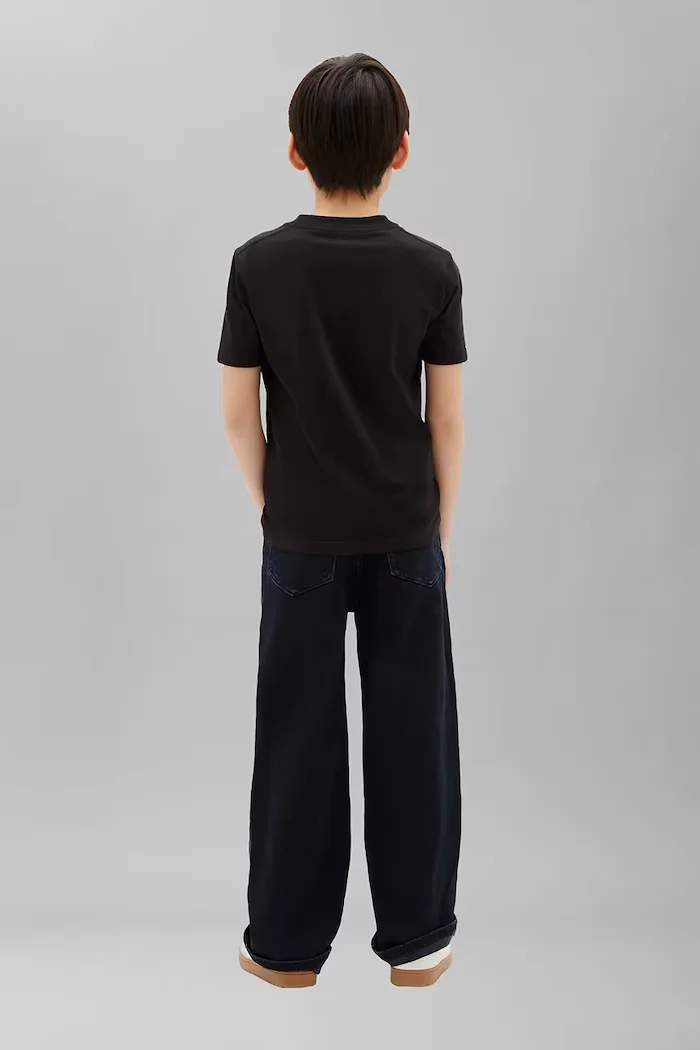 CALVIN KLEIN JEANS тениска за деца от памук черна LVCKTJA40B